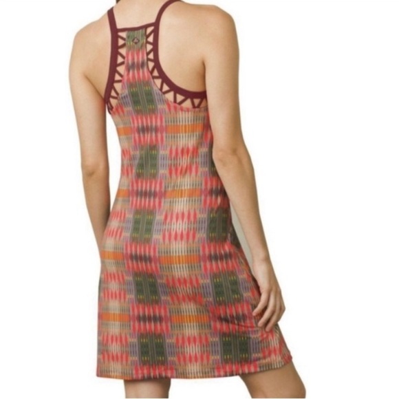 PrAna Ardor Dress in Carmine Desert Geo Print Red Brown Size Medium NWT - Picture 1 of 11